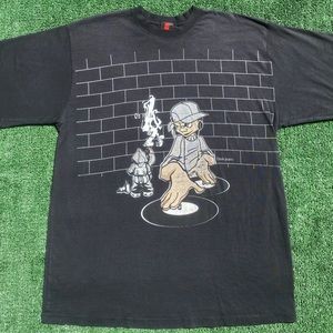 Vintage Y2K Dtek Jeans Rap Hip Hop Cartoon DJ T-shirt Mens Sz XL Long